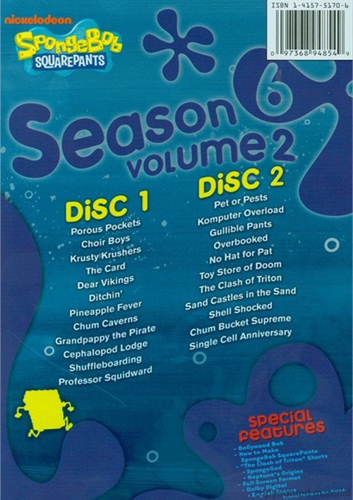 SpongeBob SquarePants Season Six Volume 2 (DVD 2008) DVD Empire