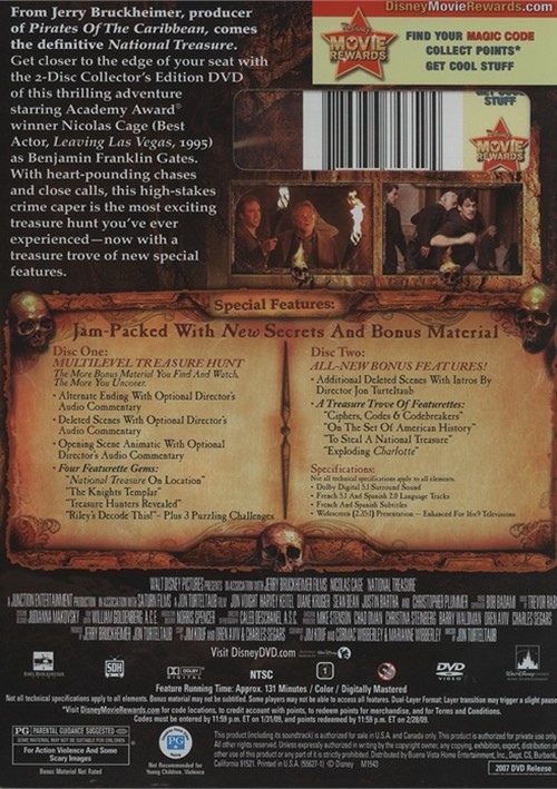 National Treasure 2 Disc Collector's Edition (DVD 2004) DVD Empire