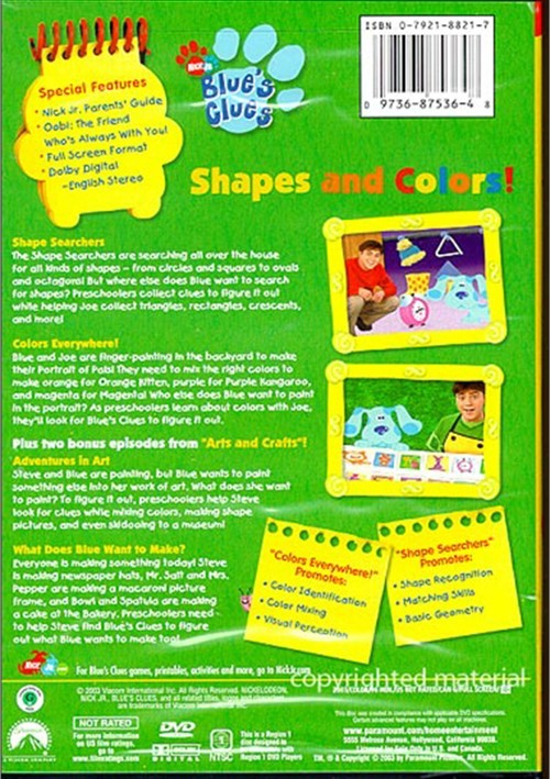 Blue's Clues Shapes And Colors! (DVD 2003) DVD Empire