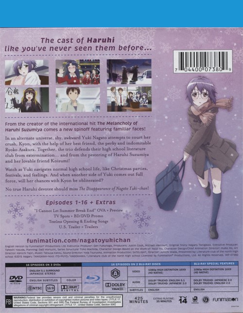 The Disappearance Of Nagato YukiChan The Complete Series (Bluray