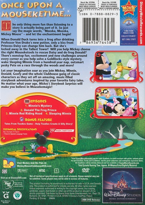 Mickey Mouse Clubhouse Mickey's Storybook Surprises (DVD 2008) DVD