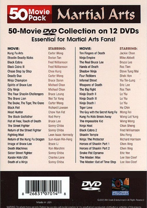 Martial Arts 50 Movie Pack (DVD) DVD Empire