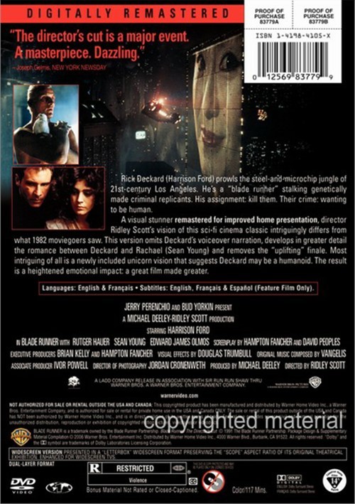 Blade Runner The Director's Cut (DVD 1982) DVD Empire