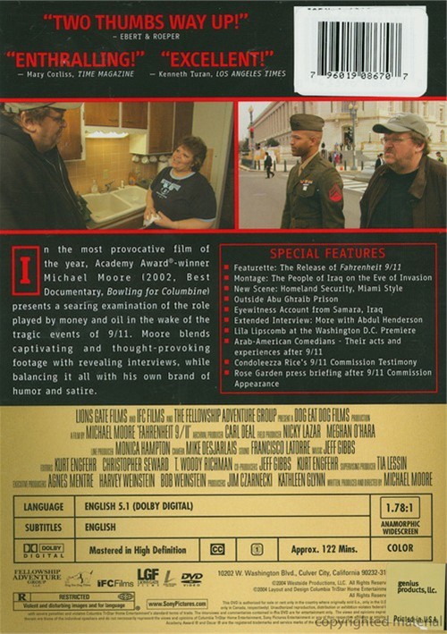 Fahrenheit 9/11 (DVD 2004) | DVD Empire