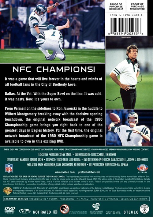 NFL Greatest Games Series Philadelphia Eagles 1980 Championship Game
