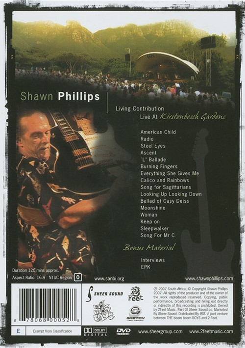Shawn Phillips Living Contribution Live At Kirstenbosch Gardens (DVD