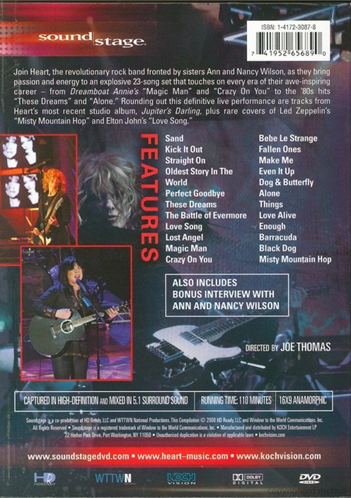 Soundstage Heart Live (DVD 2005) DVD Empire