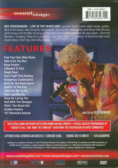Soundstage R.E.O. Speedwagon Live In The Heartland (DVD 2008) DVD