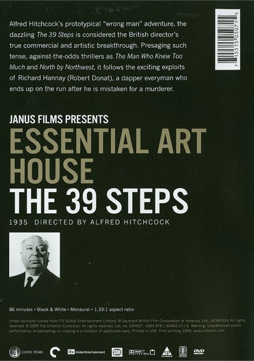 39 Steps, The Essential Art House (DVD 1935) DVD Empire