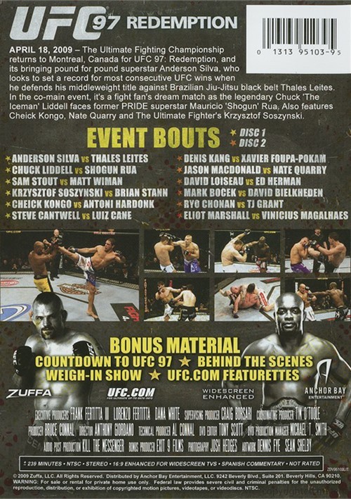 UFC 97 Redemption (DVD) DVD Empire