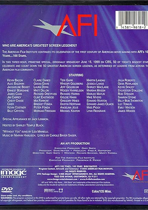 American Film Institute AFI's 100 Years..100 Stars (DVD 2000) DVD Empire
