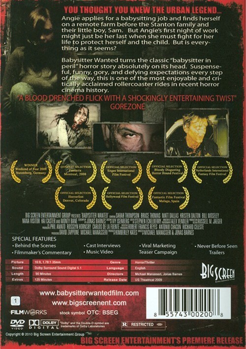 Babysitter Wanted 2 Disc Edition (DVD 2009) DVD Empire