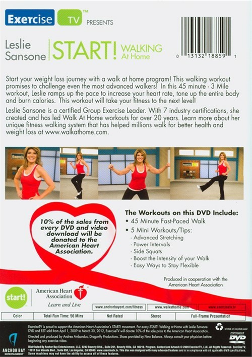 Leslie sansone start walking at home 3 mile fast paced walk dvd