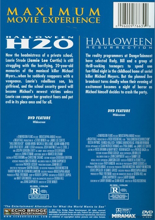 Halloween: H20 / Halloween Resurrection (Double Feature) (DVD)  DVD Empire