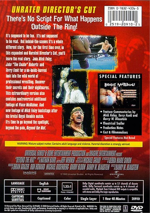 Beyond The Mat Unrated Director's Cut (DVD 1999) DVD Empire