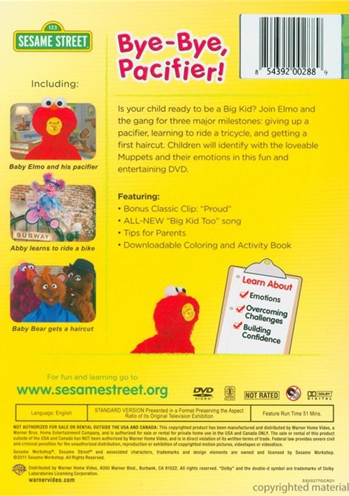 Sesame Street: Bye-Bye Pacifier! Big Kid Stories (Repackage) (DVD 2011 ...