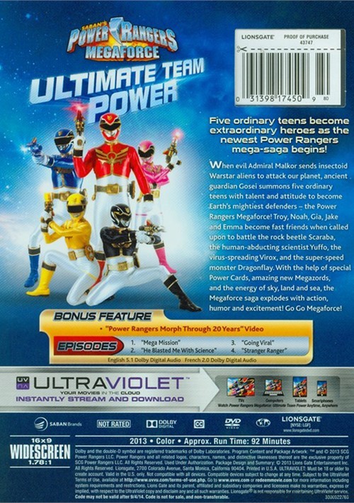 Power Rangers Megaforce: Ultimate Team Power (DVD + UltraViolet) (DVD ...