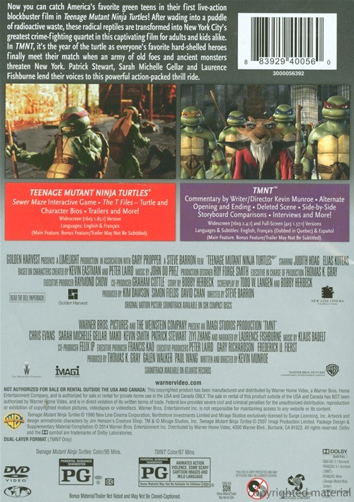 Teenage Mutant Ninja Turtles / TMNT (Double Feature) (DVD) | DVD Empire