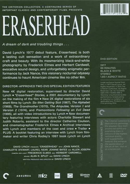 Eraserhead The Criterion Collection (DVD 1977) DVD Empire