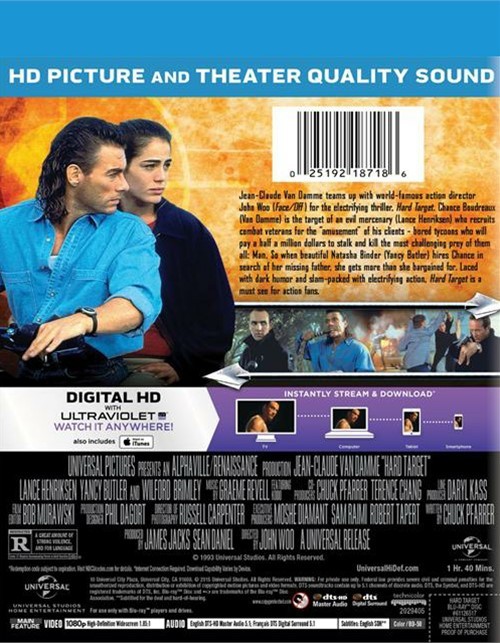 Hard Target (Bluray + UltraViolet) (Bluray 1993) DVD Empire
