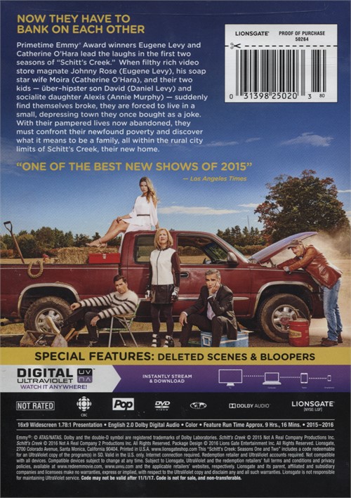 Schitt's Creek Seasons One & Two (DVD 2015) DVD Empire