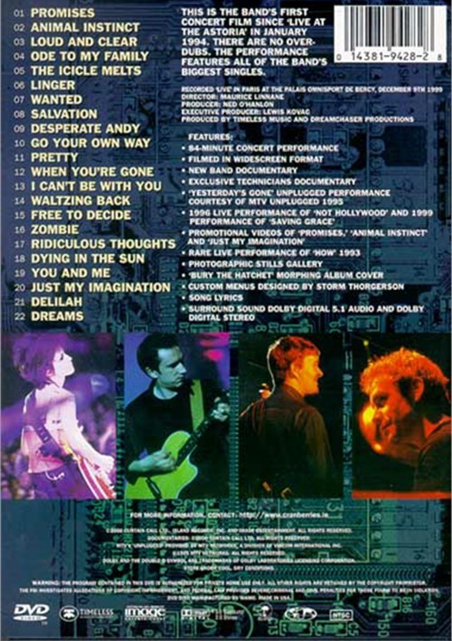 Cranberries, The Beneath The Skin Live In Paris (DVD 1999) DVD Empire