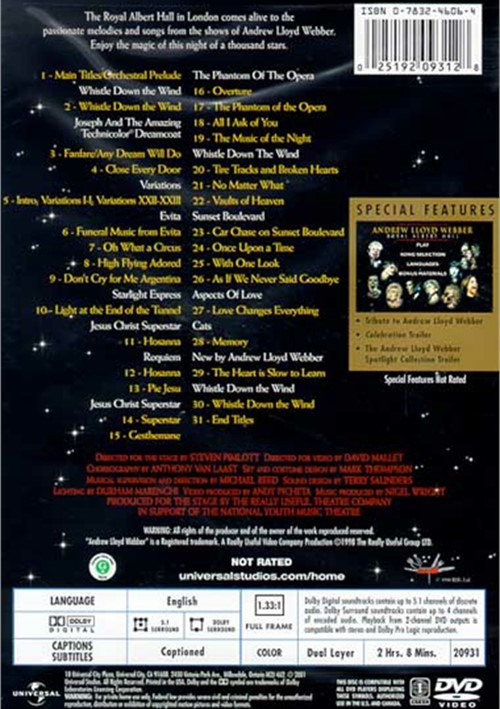 Andrew Lloyd Webber: The Royal Albert Hall Celebration (DVD 2001) | DVD