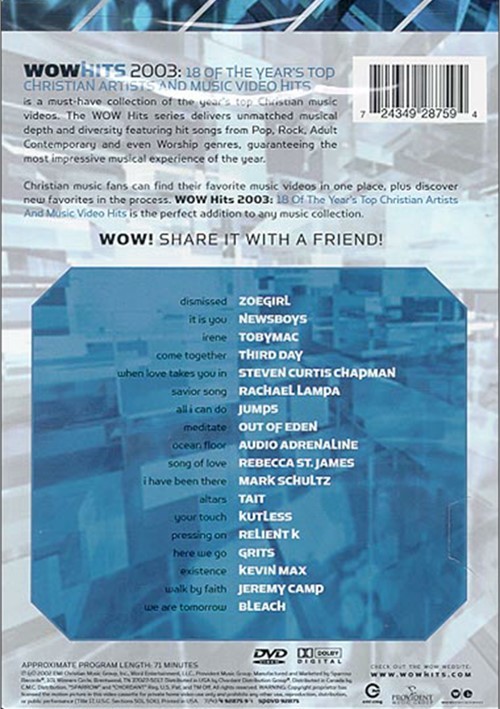 Wow Hits 2003 Wow Hits 2003: 18 Of The Year's Top Christian Artists And Music Video