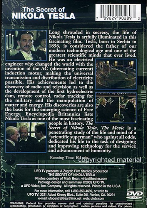 Secret Of Nikola Tesla, The The Movie (DVD 2002) DVD Empire