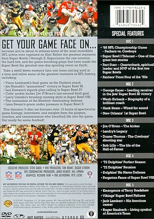 NFL Super Bowl Collection Super Bowl I X (DVD 2003) DVD Empire