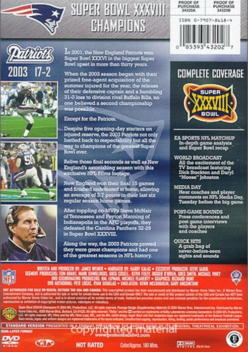 NFL Super Bowl XXXVIII (DVD 2004) DVD Empire