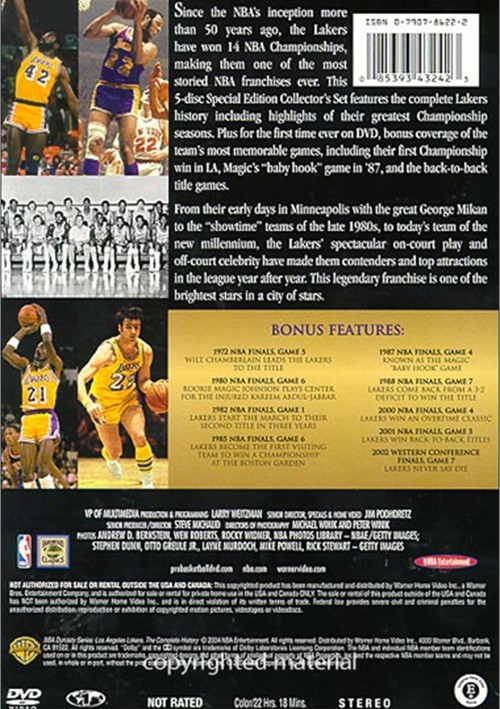 NBA Dynasty Series The Complete History Of The Lakers (DVD 2004) DVD