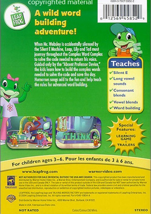 Leap Frog Talking Words Factory Ii Code Word Caper Dvd 2004 Dvd