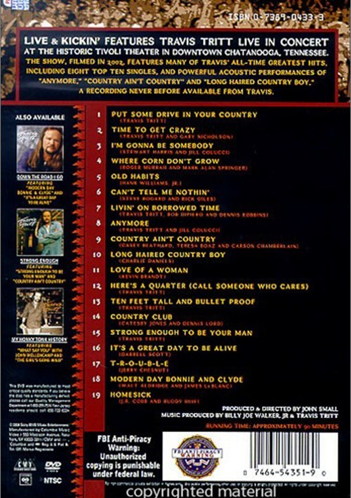 Travis Tritt Live & Kickin' (DVD 2002) DVD Empire