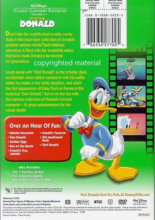 Walt Disneys Classic Cartoon Favorites Starring Donald Dvd New | Hot ...