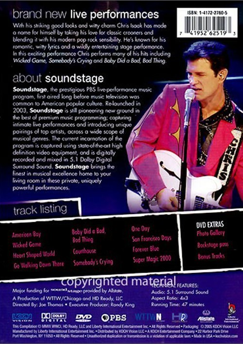 Soundstage Chris Isaak Live In Concert (DVD 2003) DVD Empire