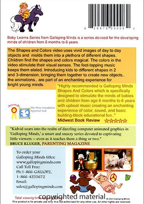 Galloping Minds Shapes And Colors (DVD 2005) DVD Empire