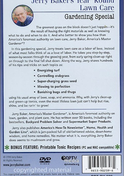 Jerry Baker Year 'Round Lawn Care (DVD 1999) DVD Empire