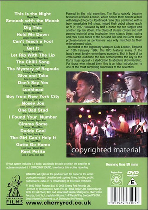 Darts Daddy Cool Darts Live (DVD 1983) DVD Empire