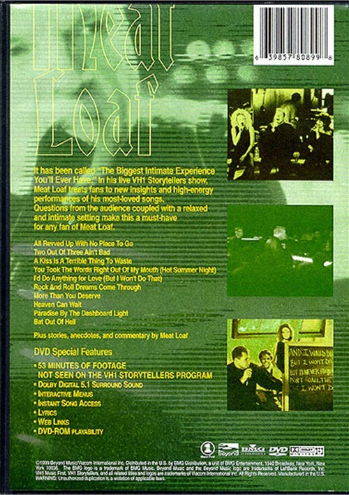 VH1 Storytellers Meat Loaf (DVD 1999) DVD Empire