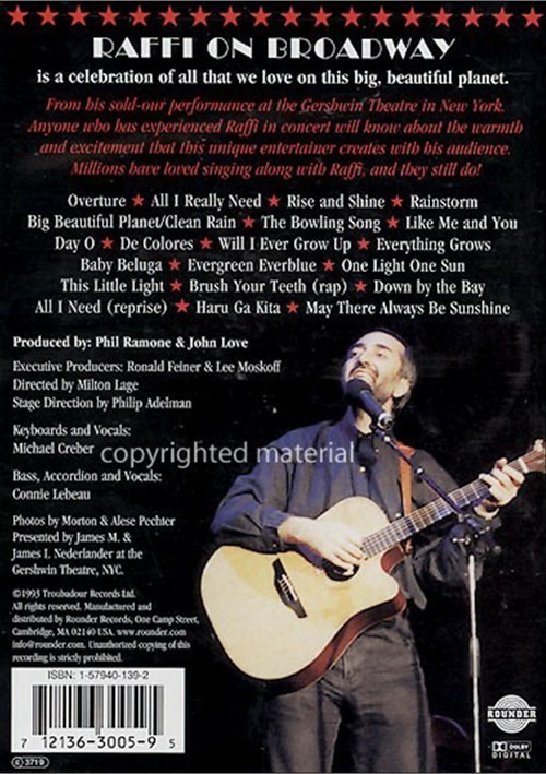 Raffi On Broadway (DVD 1993) | DVD Empire