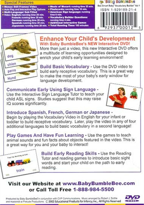 Bee Smart Baby: Vocabulary Builder Volume 1 (DVD 2002) | DVD Empire